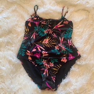 Old Navy Floral tropical tie detail bathing suit